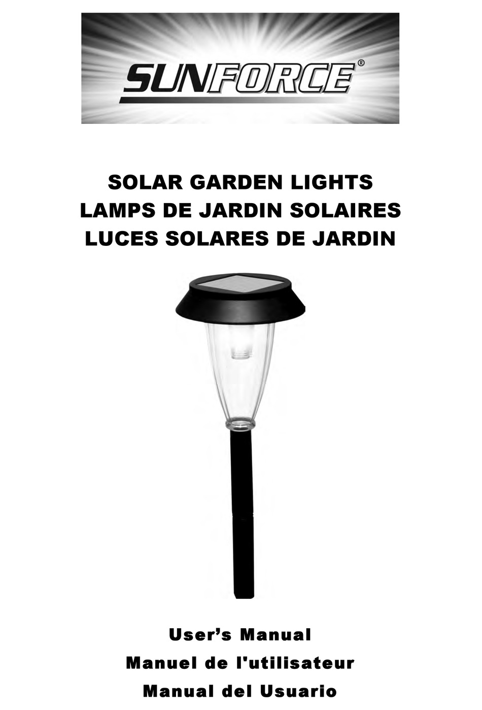 SUNFORCE SOLAR GARDEN LIGHTS USER MANUAL Pdf Download ManualsLib