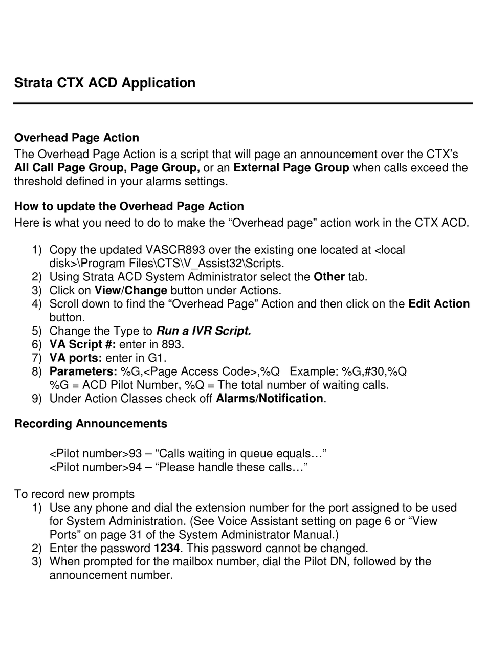 TOSHIBA STRATA CTX ACD APPLICATION MANUAL Pdf Download | ManualsLib