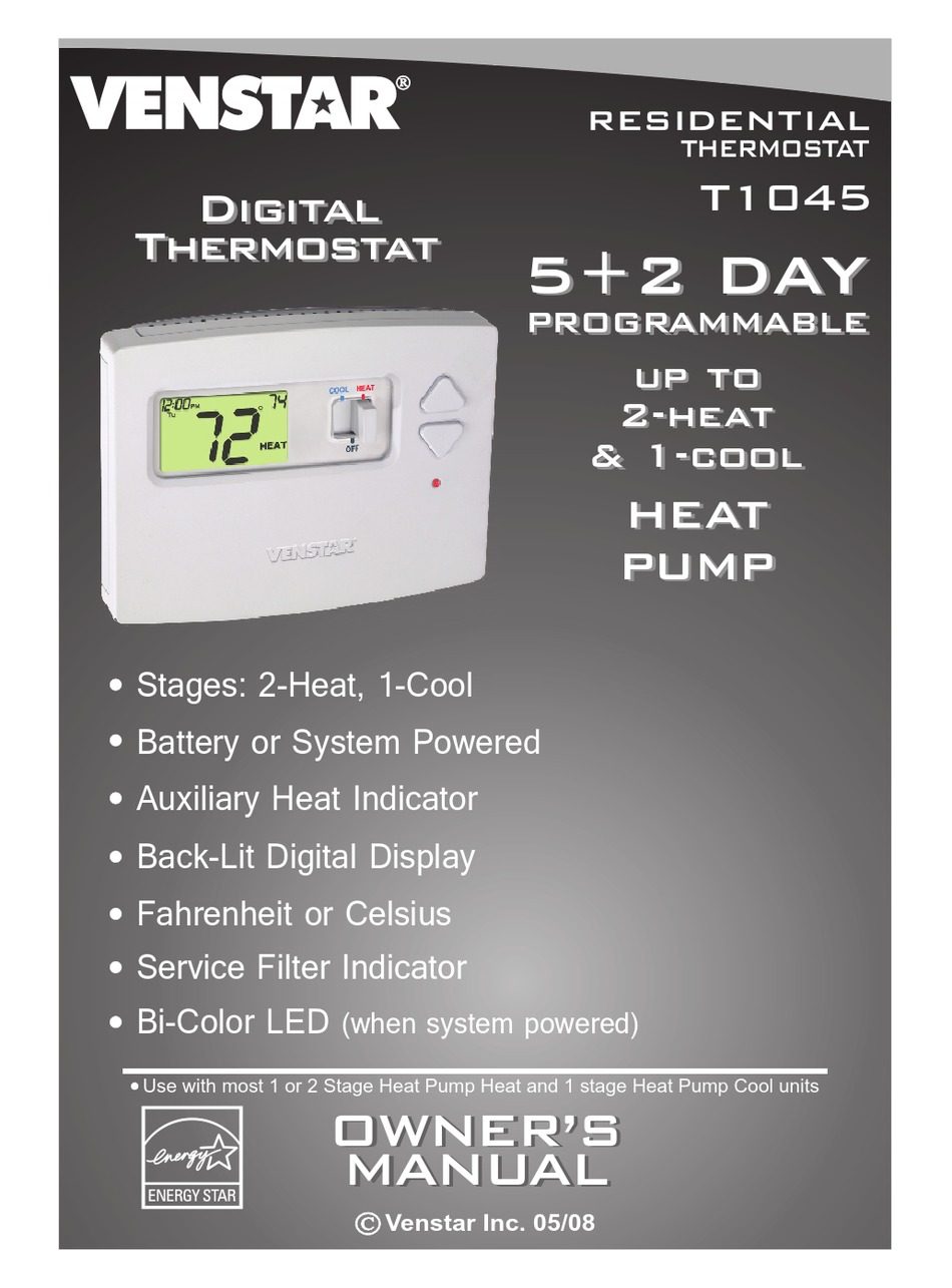 VENSTAR T1045 OWNER'S MANUAL Pdf Download | ManualsLib