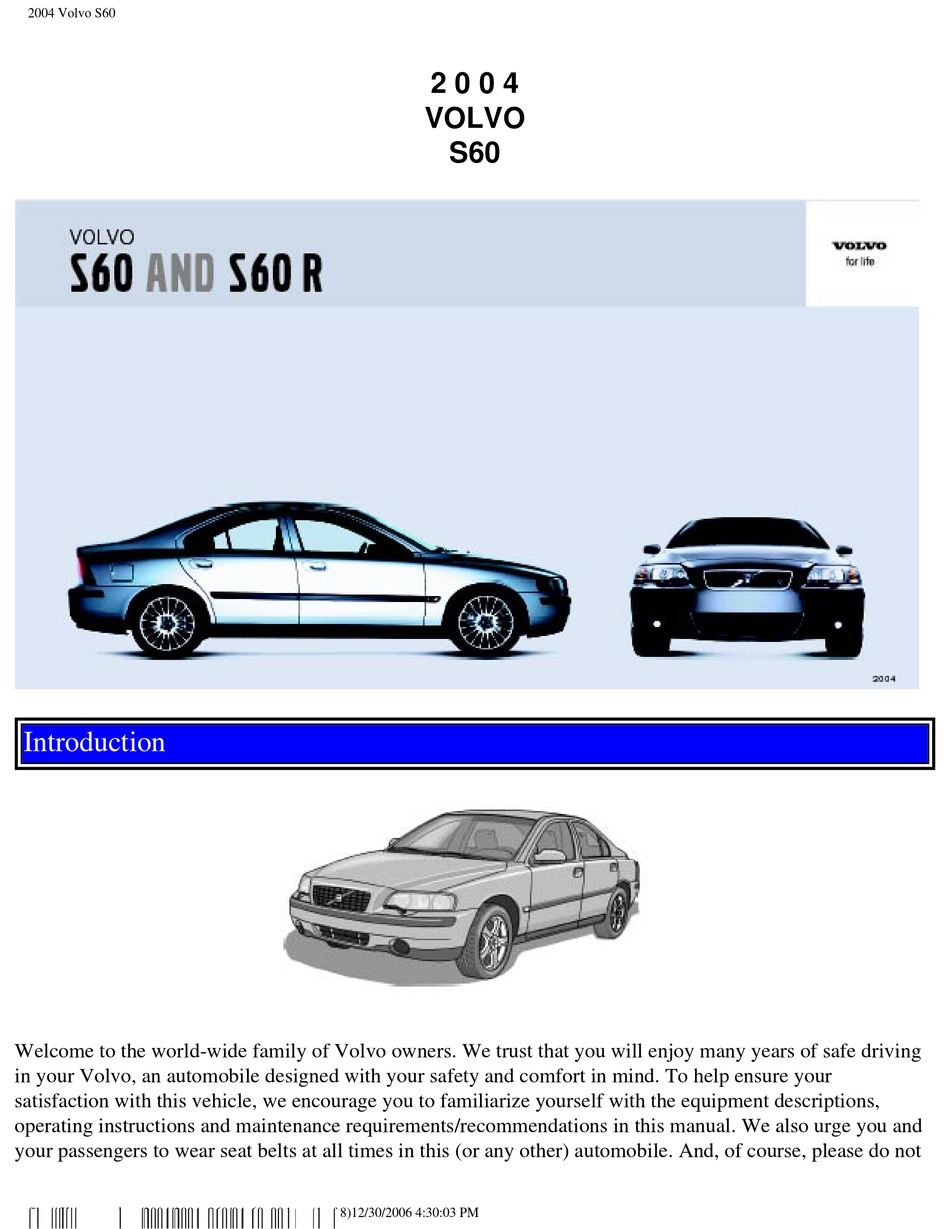 Volvo S60 User Manual