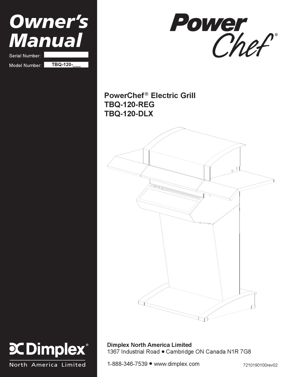 Dimplex Powerchef Tbq 120 Reg Owner S Manual Pdf Download Manualslib