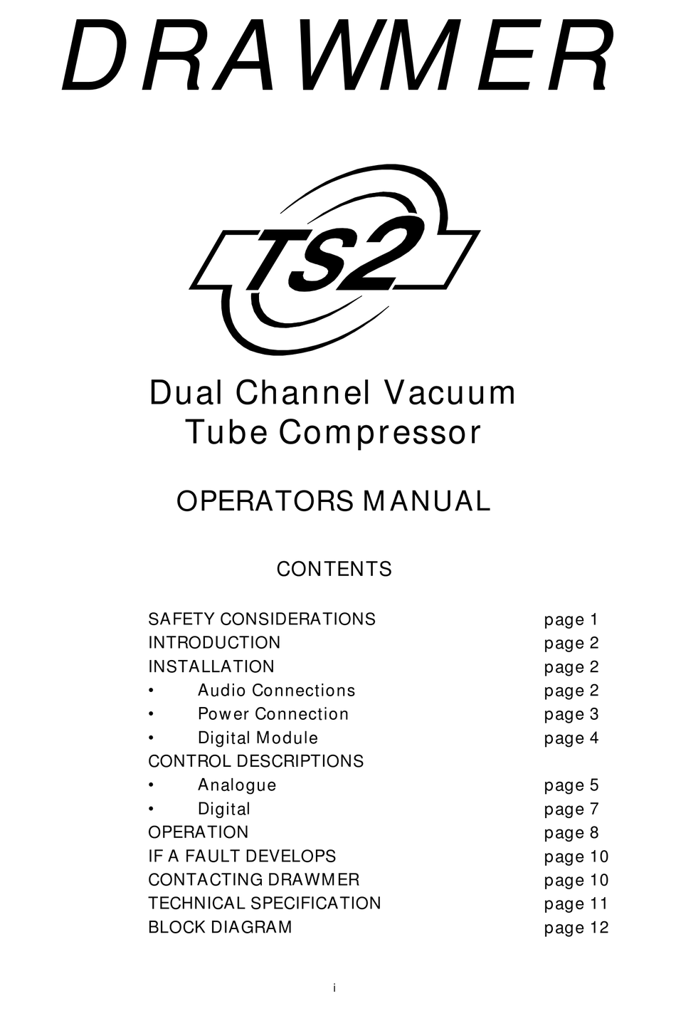 DRAWMER TS2 OPERATOR