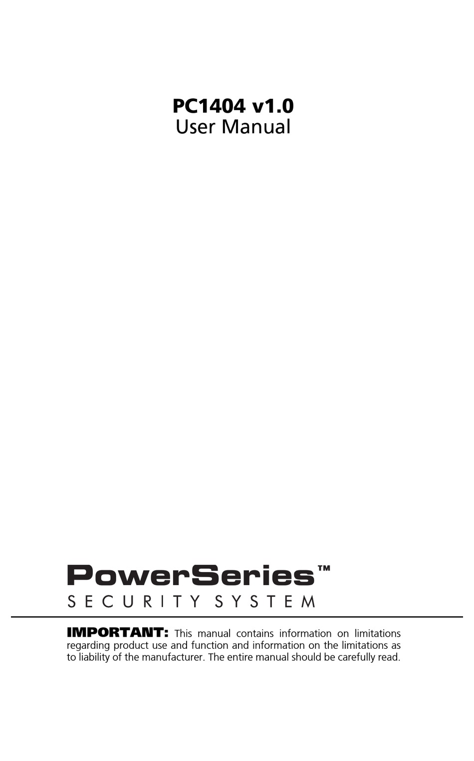 DSC POWERSERIES PC1404 USER MANUAL Pdf Download | ManualsLib