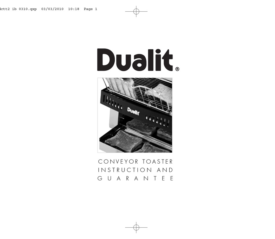 DUALIT CONVEYOR INSTRUCTIONS AND GUARANTEE Pdf Download ManualsLib