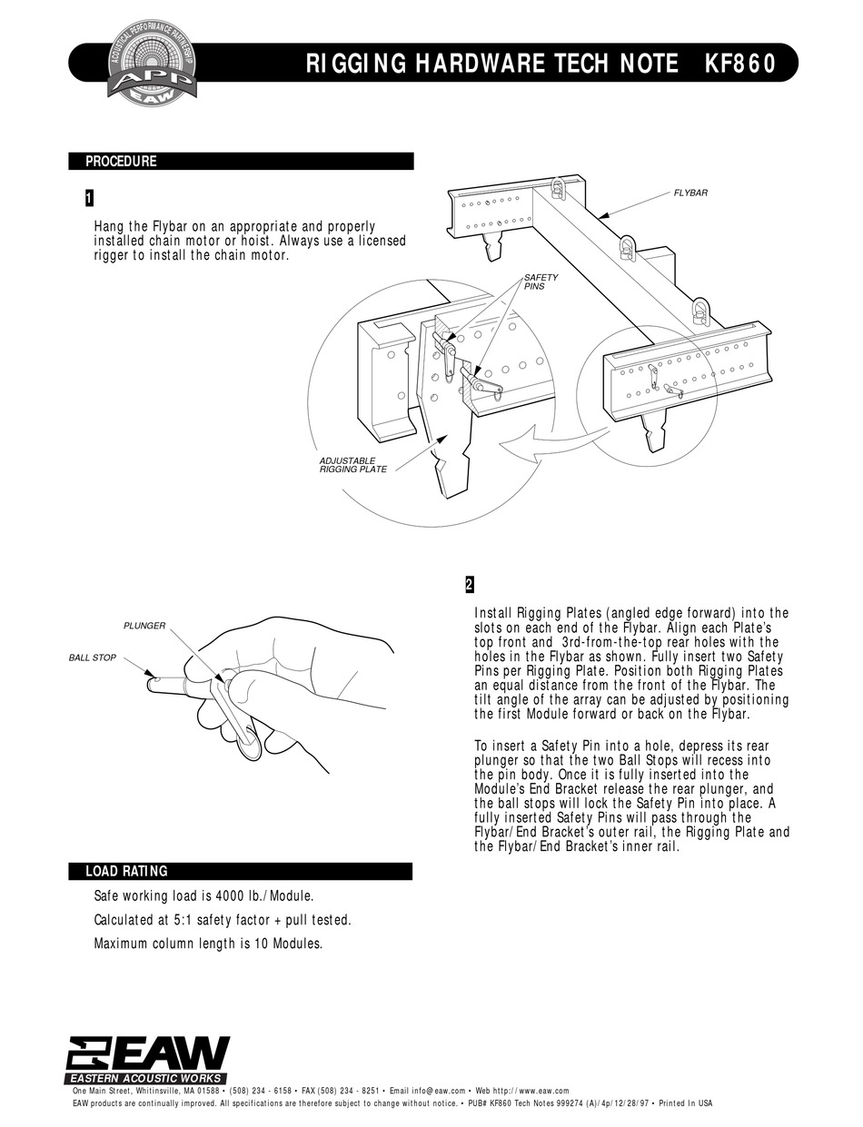 EAW KF860 TECH NOTE Pdf Download | ManualsLib