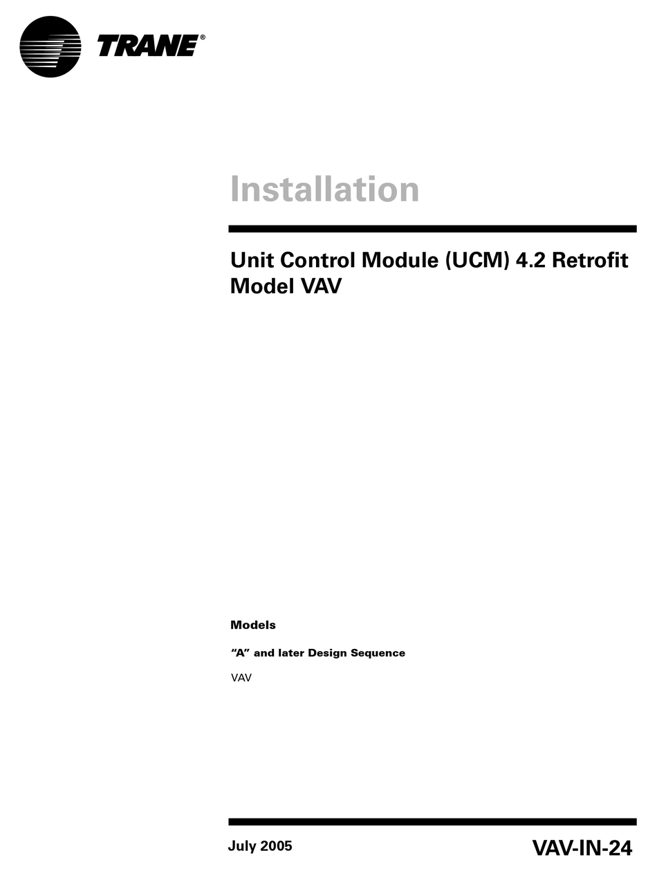 TRANE VAV INSTALLATION MANUAL Pdf Download ManualsLib