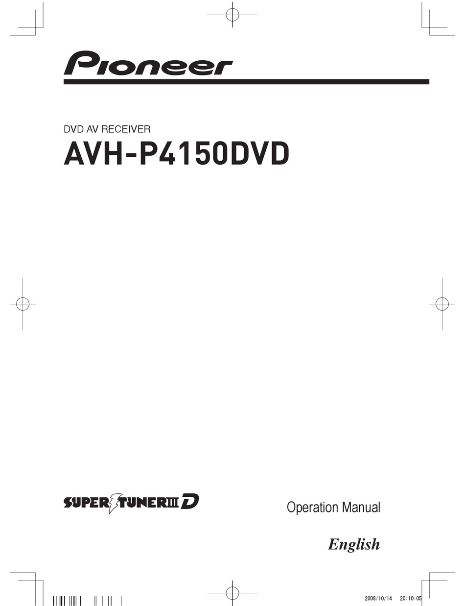 PIONEER AVH-P4150DVD OPERATION MANUAL Pdf Download | ManualsLib