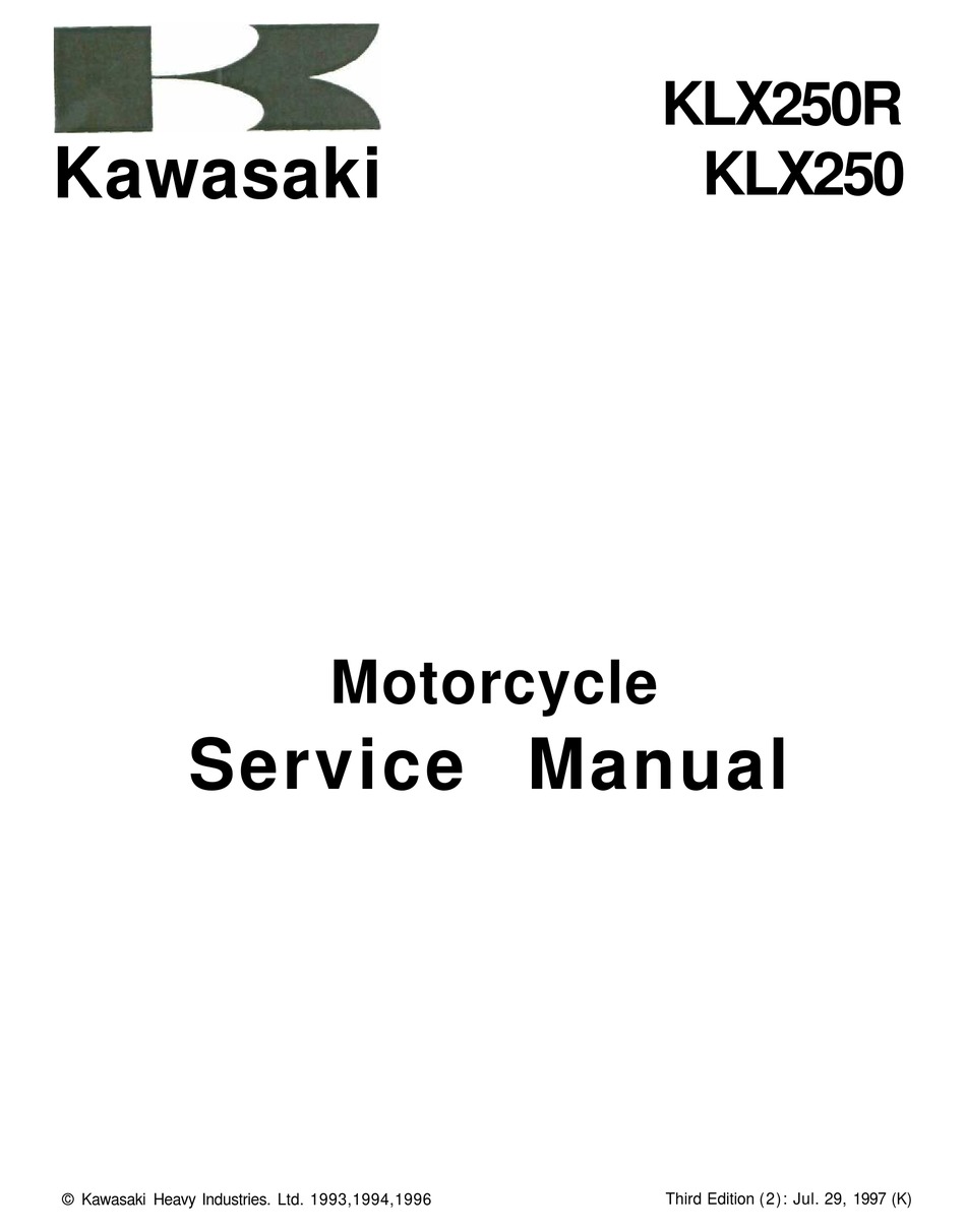 99-05 Genuine Kawasaki Factory Service Repair Shop Manual KLX250 D-Tracker 