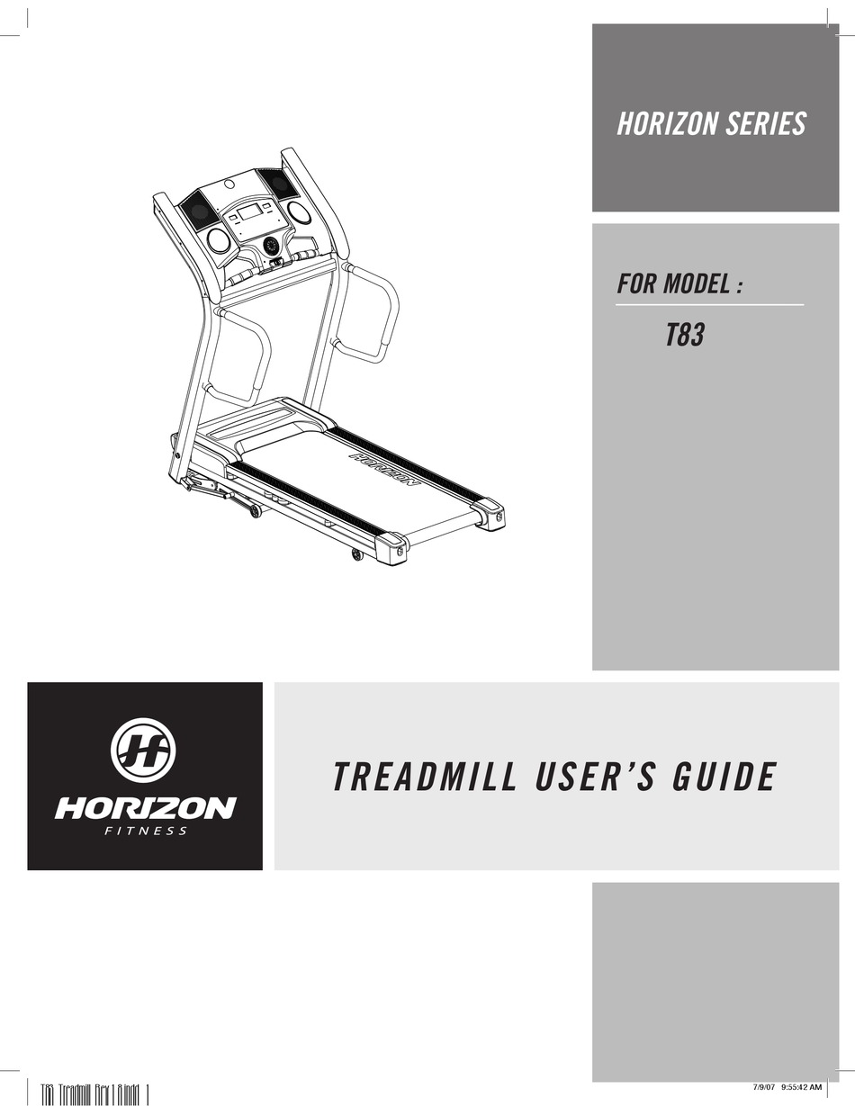 HORIZON FITNESS HORIZON T83 USER MANUAL Pdf Download