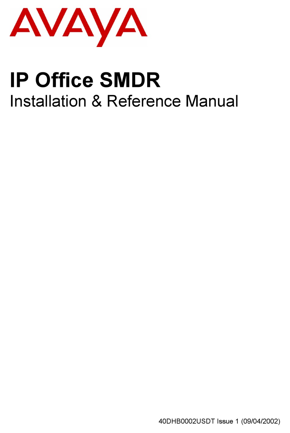 AVAYA IP OFFICE SMDR INSTALLATION & REFERENCE MANUAL Pdf Download |  ManualsLib