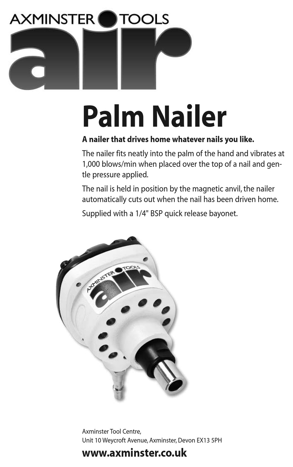 AXMINSTER PALM NAILER USER MANUAL Pdf Download ManualsLib