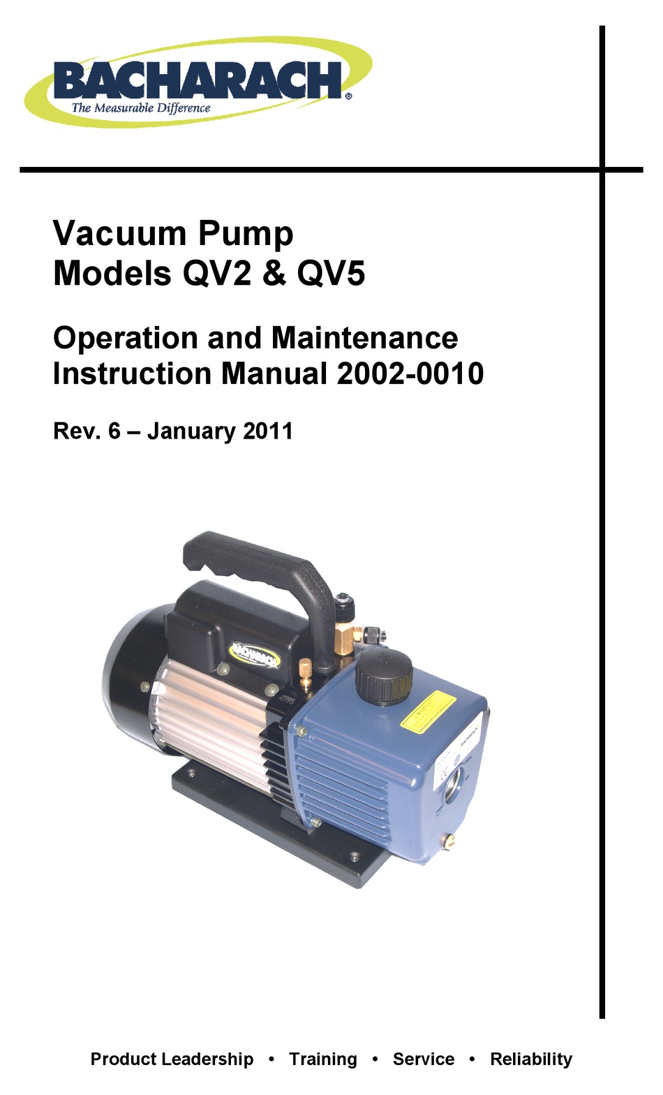 BACHARACH QV2 OPERATION AND MAINTENANCE INSTRUCTION MANUAL Pdf Download