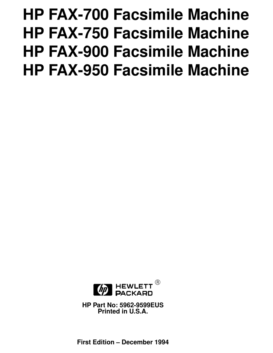 HP FAX700 USER MANUAL Pdf Download ManualsLib