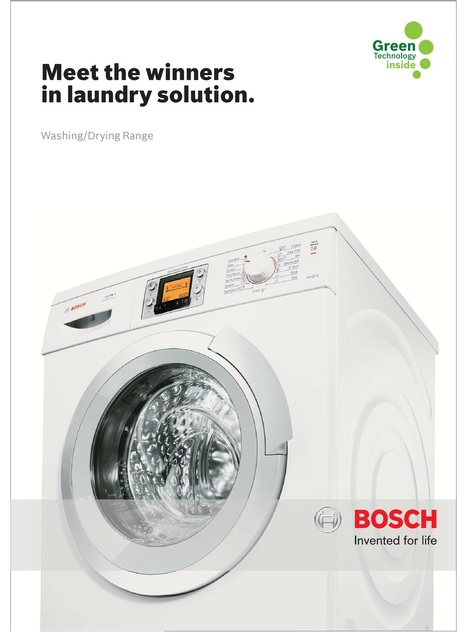 Bosch Washer Dryer Wet 2820 Manual