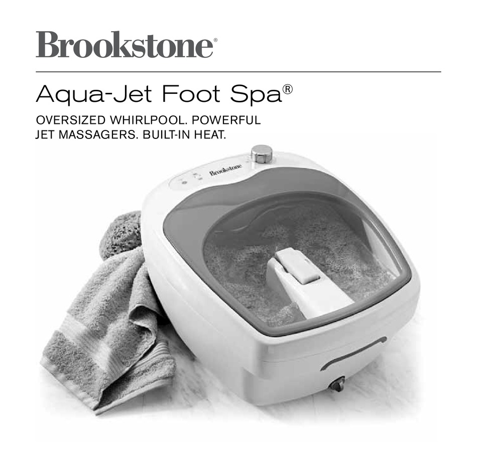 Brookstone Aqua Jet Foot Spa User Manual Pdf Download Manualslib