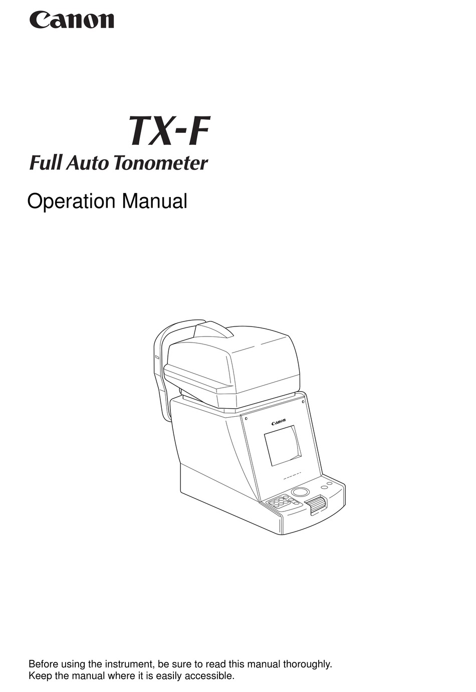 Canon Tx F Operation Manual Pdf Download Manualslib