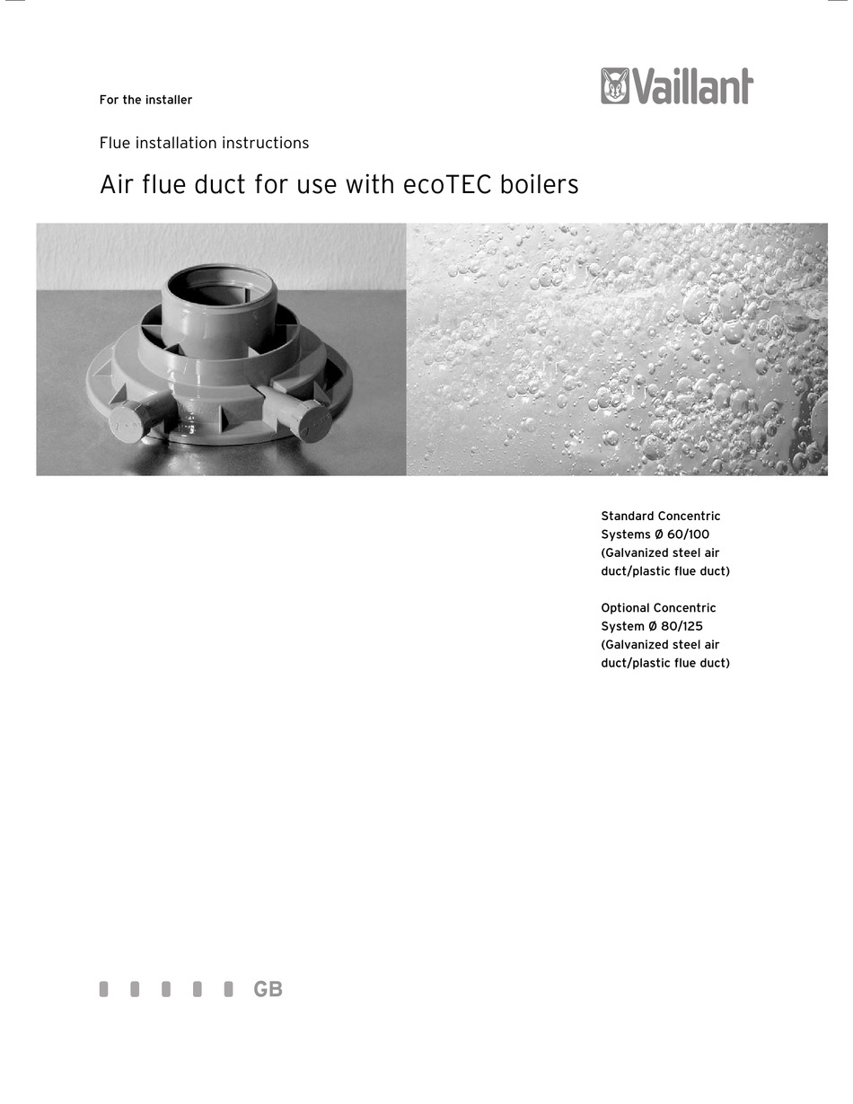 VAILLANT AIR FLUE DUCT INSTALLATION INSTRUCTIONS MANUAL Pdf Download