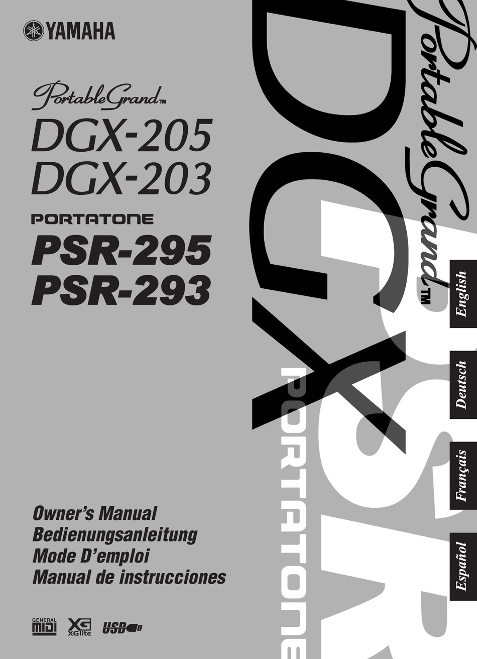 yamaha dgx 205 manual