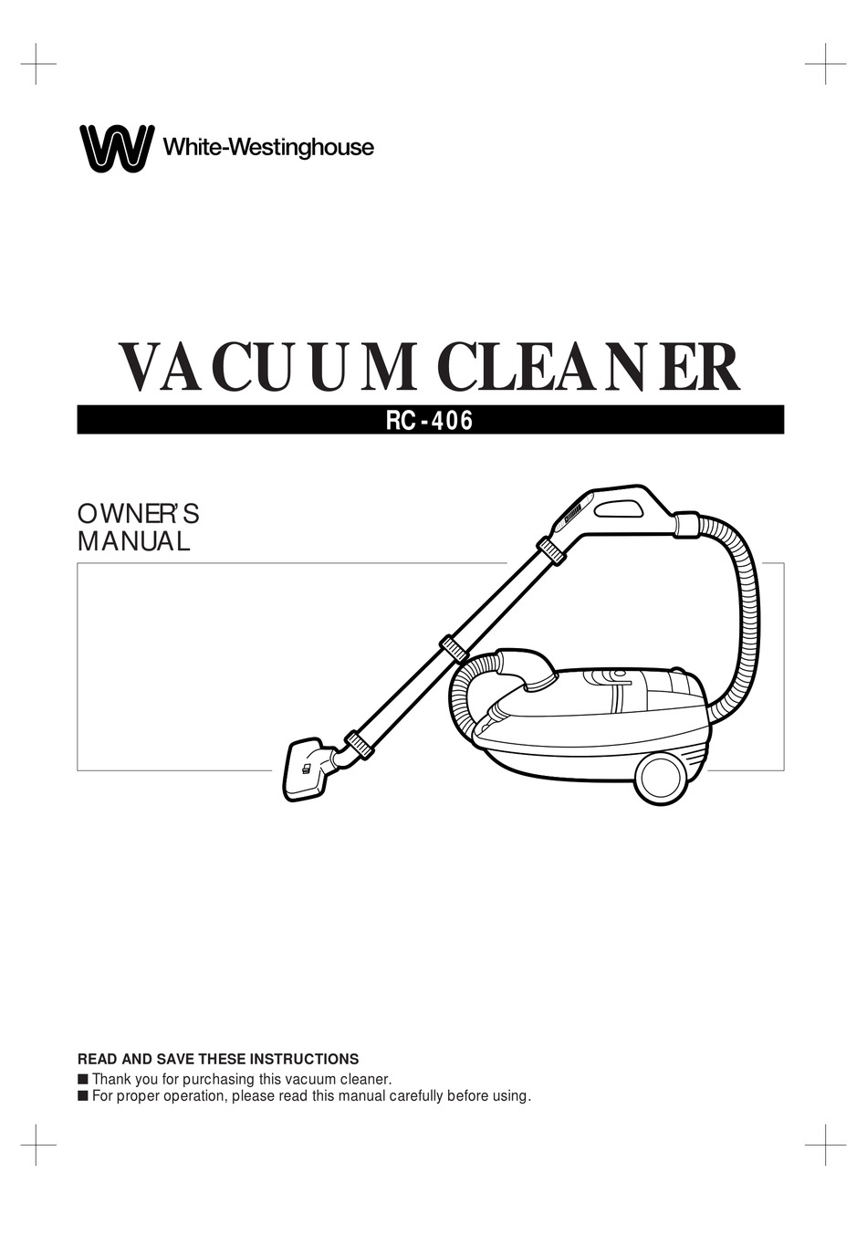 WHITE-WESTINGHOUSE RC-406 OWNER'S MANUAL Pdf Download | ManualsLib