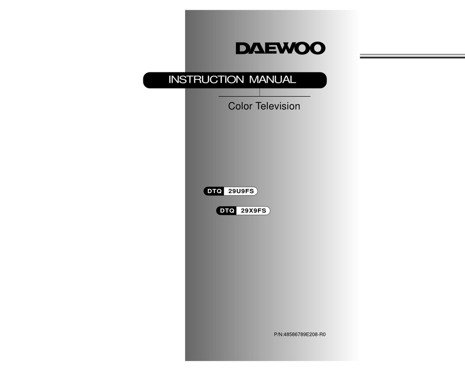 DAEWOO DTQ-29U9FS INSTRUCTION MANUAL Pdf Download | ManualsLib
