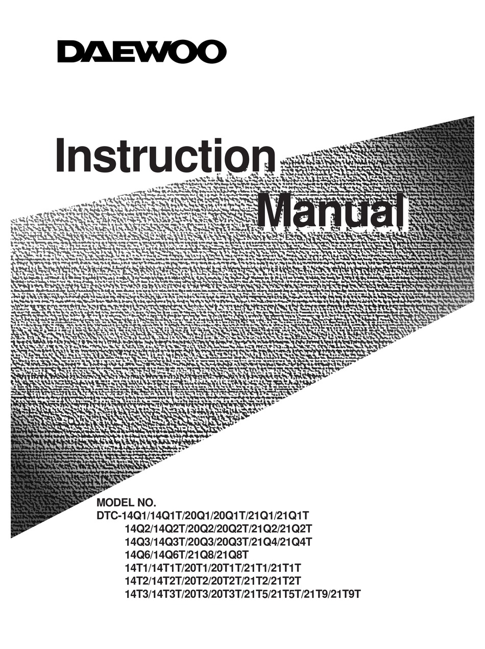 DAEWOO DTC SERIES INSTRUCTION MANUAL Pdf Download | ManualsLib