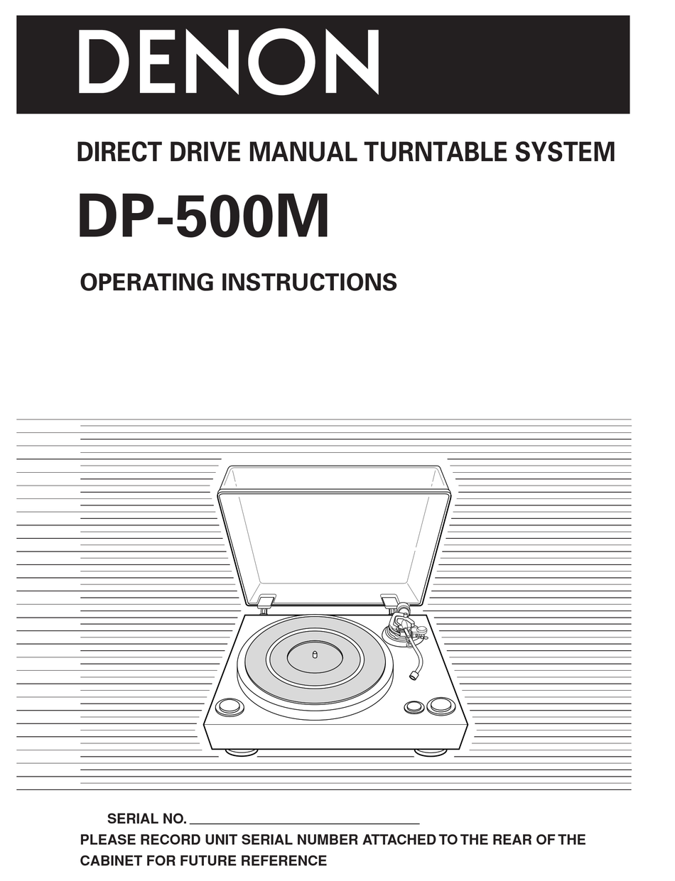 DENON DP-500M OPERATING INSTRUCTIONS MANUAL Pdf Download | ManualsLib