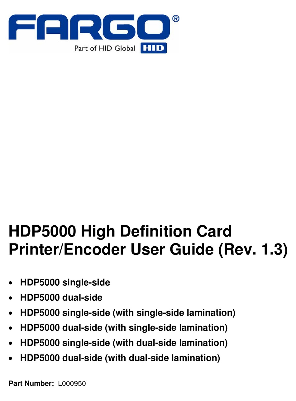 FARGO HDP5000 USER MANUAL Pdf Download | ManualsLib