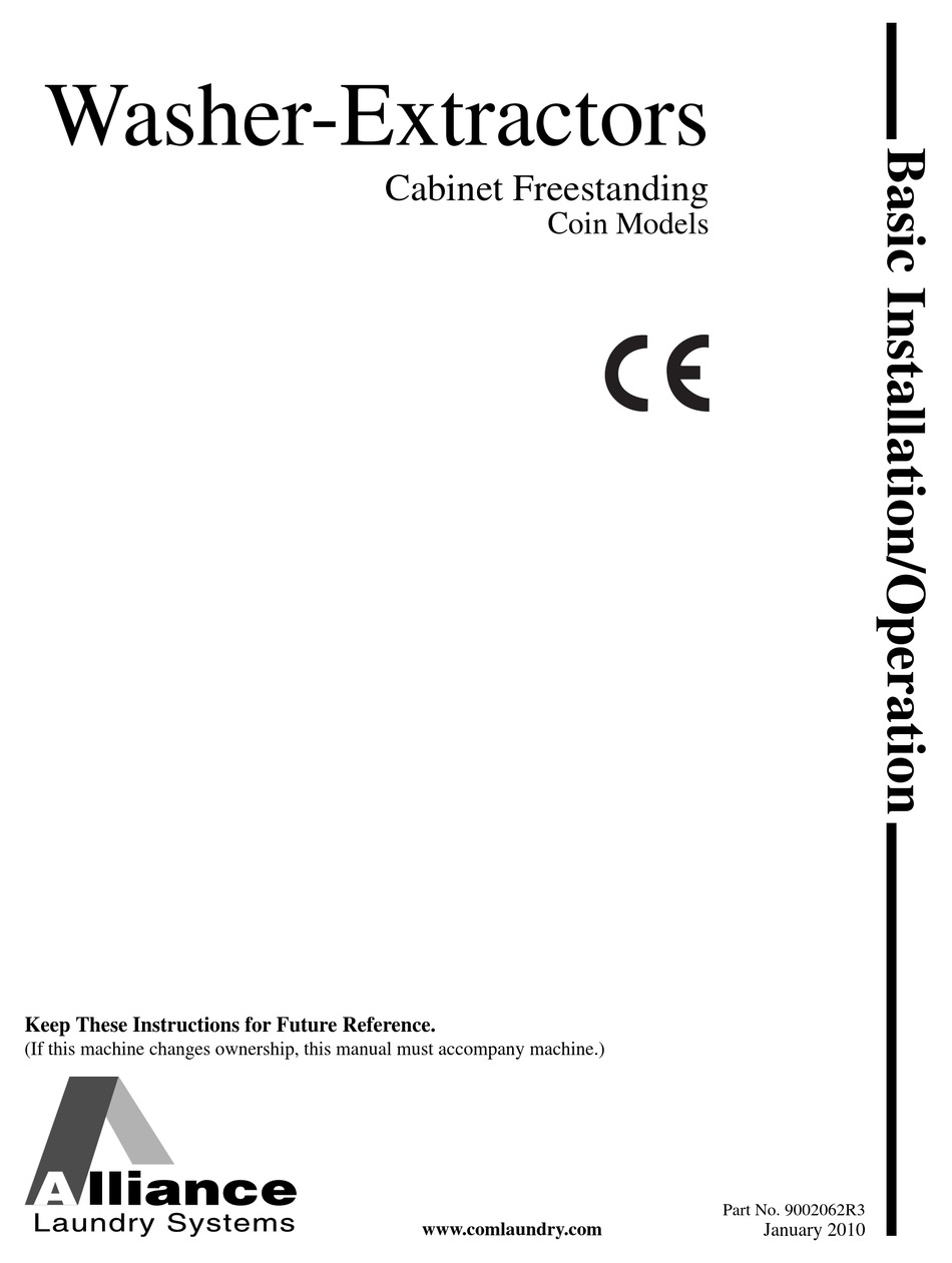 ALLIANCE LAUNDRY SYSTEMS 9002062R3 BASIC INSTALLATION/OPERATION Pdf