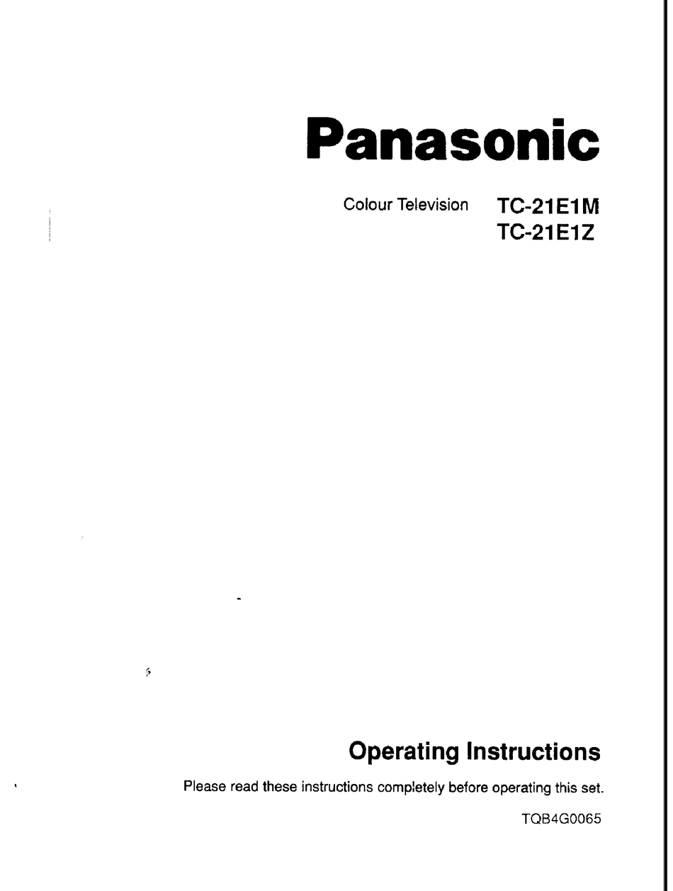 PANASONIC TC 21E1M OPERATING INSTRUCTIONS MANUAL Pdf Download ManualsLib panasonic-tc-21e1m-operating-instructions-manual-pdf-download-manualslib