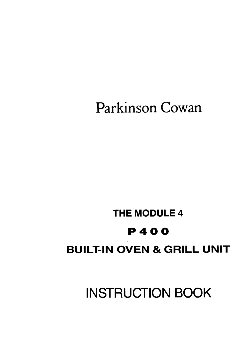 parkinson cowan strata gas cooker manual