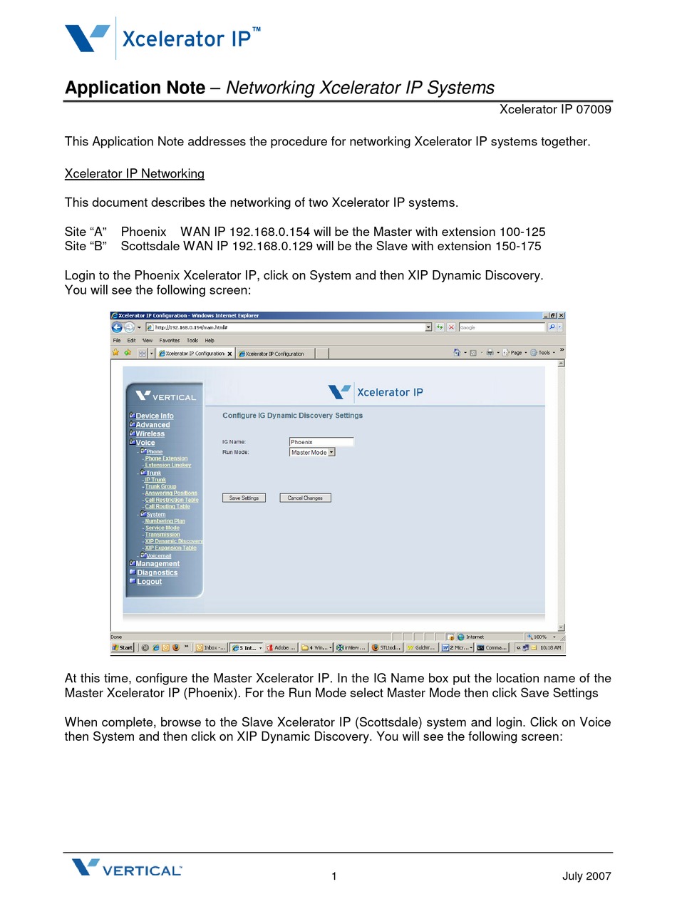 VERTICAL XCELERATOR IP APPLICATION NOTE Pdf Download ManualsLib