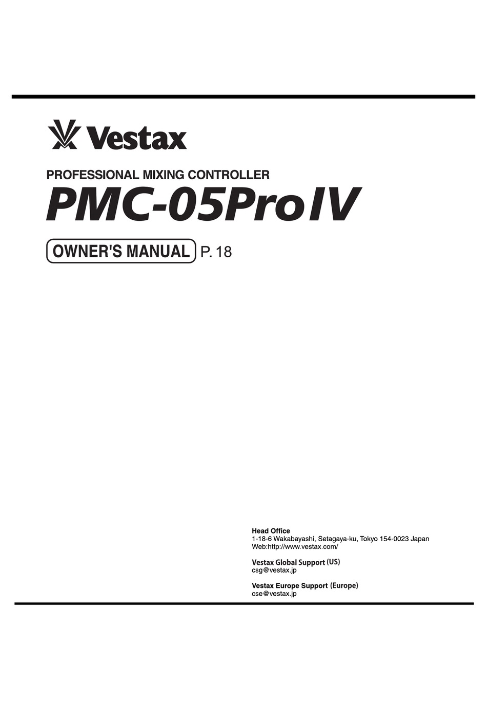 VESTAX PMC-05PROIV OWNER'S MANUAL Pdf Download | ManualsLib