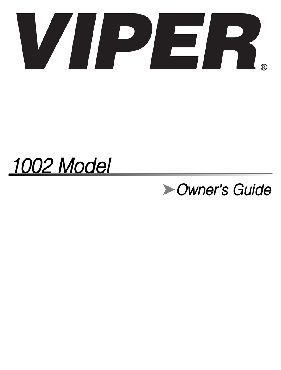 Panic Mode Valet Mode Viper 1002 Owner s Manual Page 20