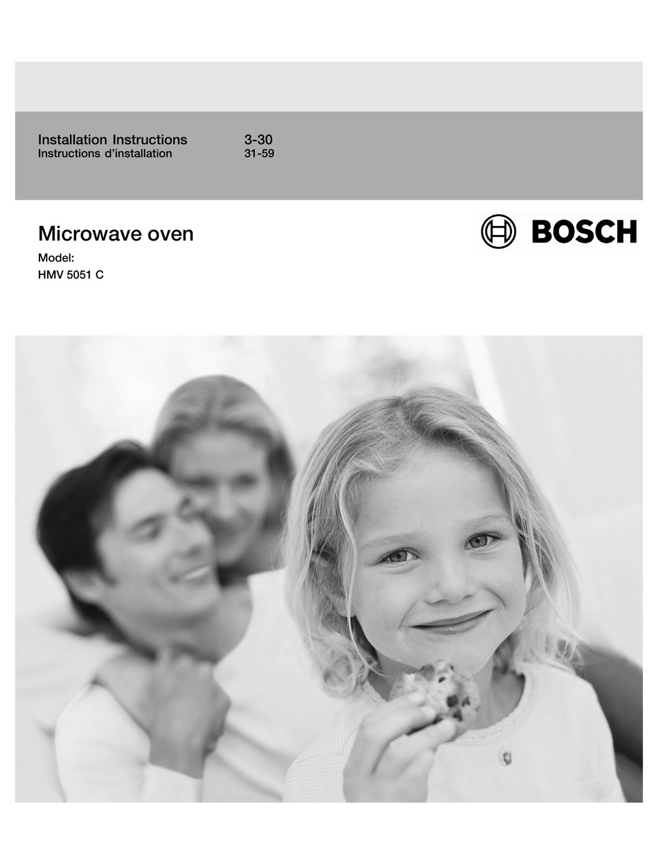 BOSCH HMV 5051 C INSTALLATION INSTRUCTIONS MANUAL Pdf Download