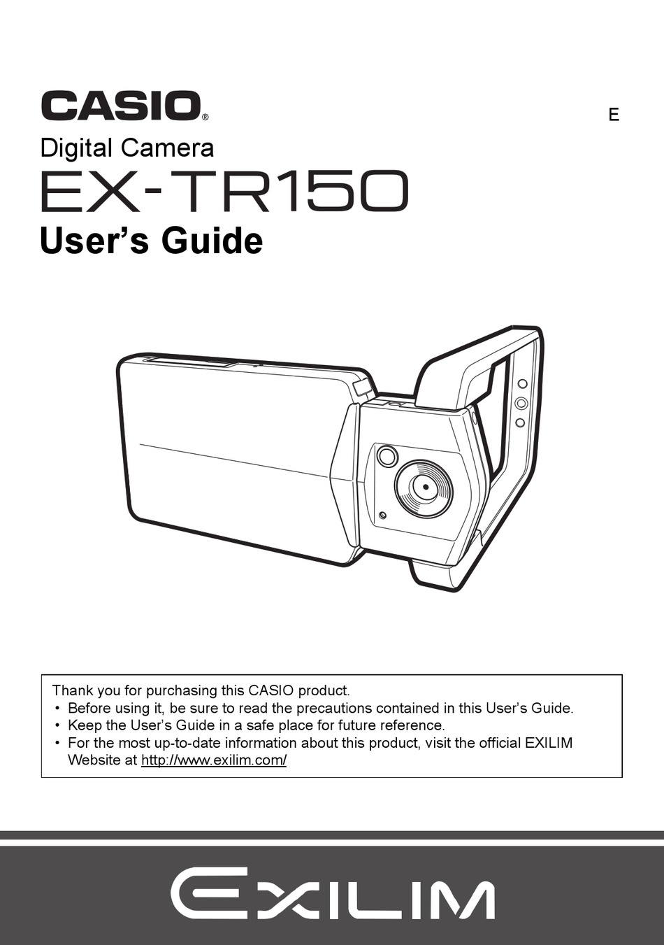 CASIO EXILIM EX-TR150 USER MANUAL Pdf Download | ManualsLib