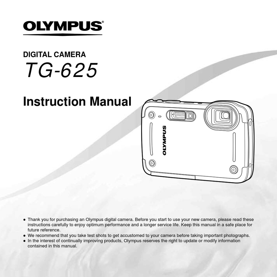 OLYMPUS TG625 INSTRUCTION MANUAL Pdf Download ManualsLib