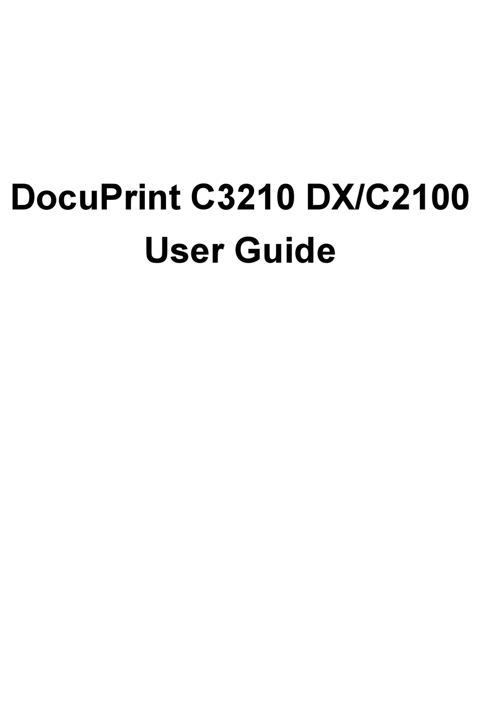 XEROX DOCUPRINT C2100 USER MANUAL Pdf Download ManualsLib   Xerox Docuprint C2100 