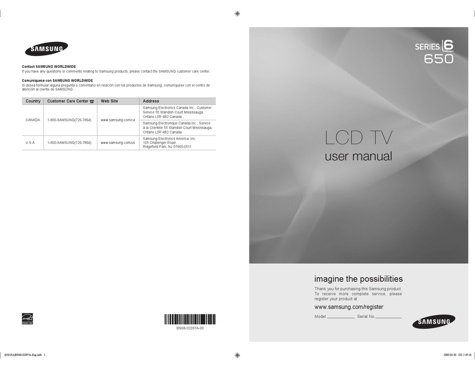 SAMSUNG 6 SERIES USER MANUAL Pdf Download | ManualsLib