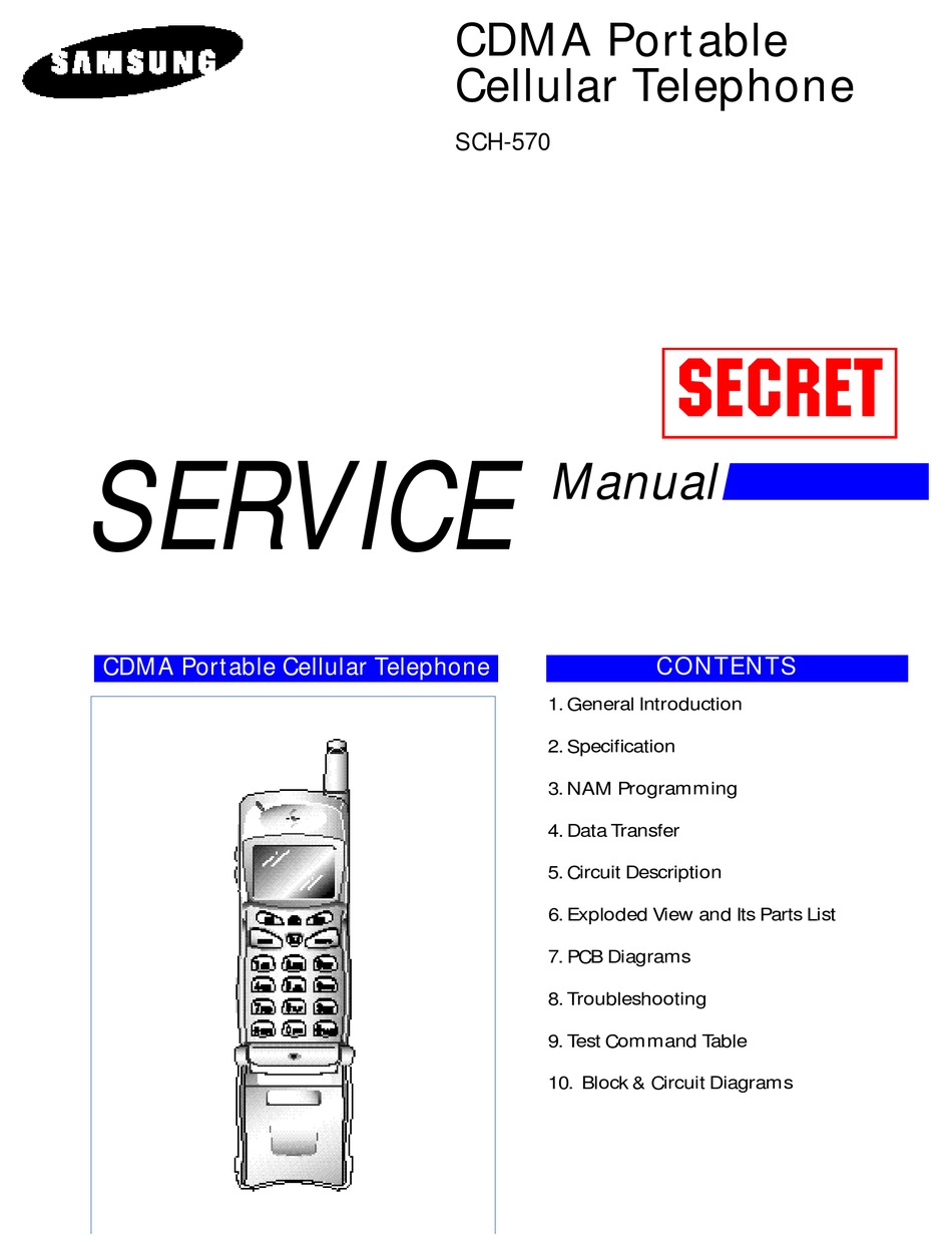 SAMSUNG SCH-570 SERVICE MANUAL Pdf Download | ManualsLib