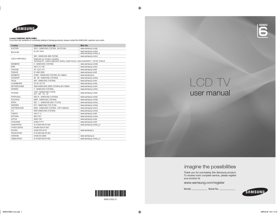 SAMSUNG 6 SERIES USER MANUAL Pdf Download | ManualsLib