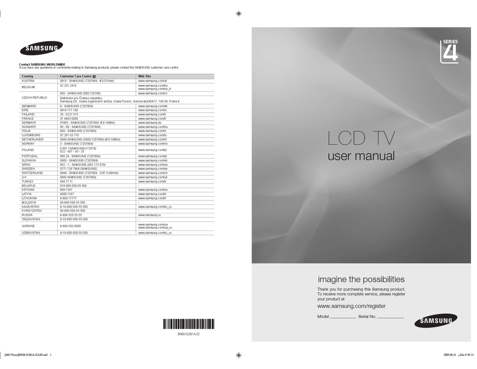 SAMSUNG 4 SERIES USER MANUAL Pdf Download ManualsLib