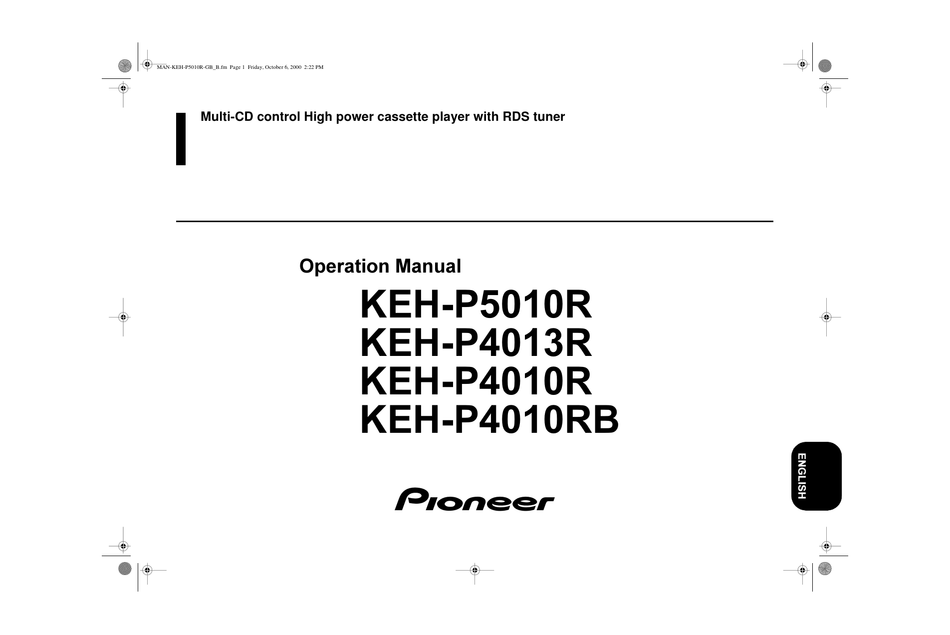 PIONEER KEH-P4010R OPERATION MANUAL Pdf Download | ManualsLib
