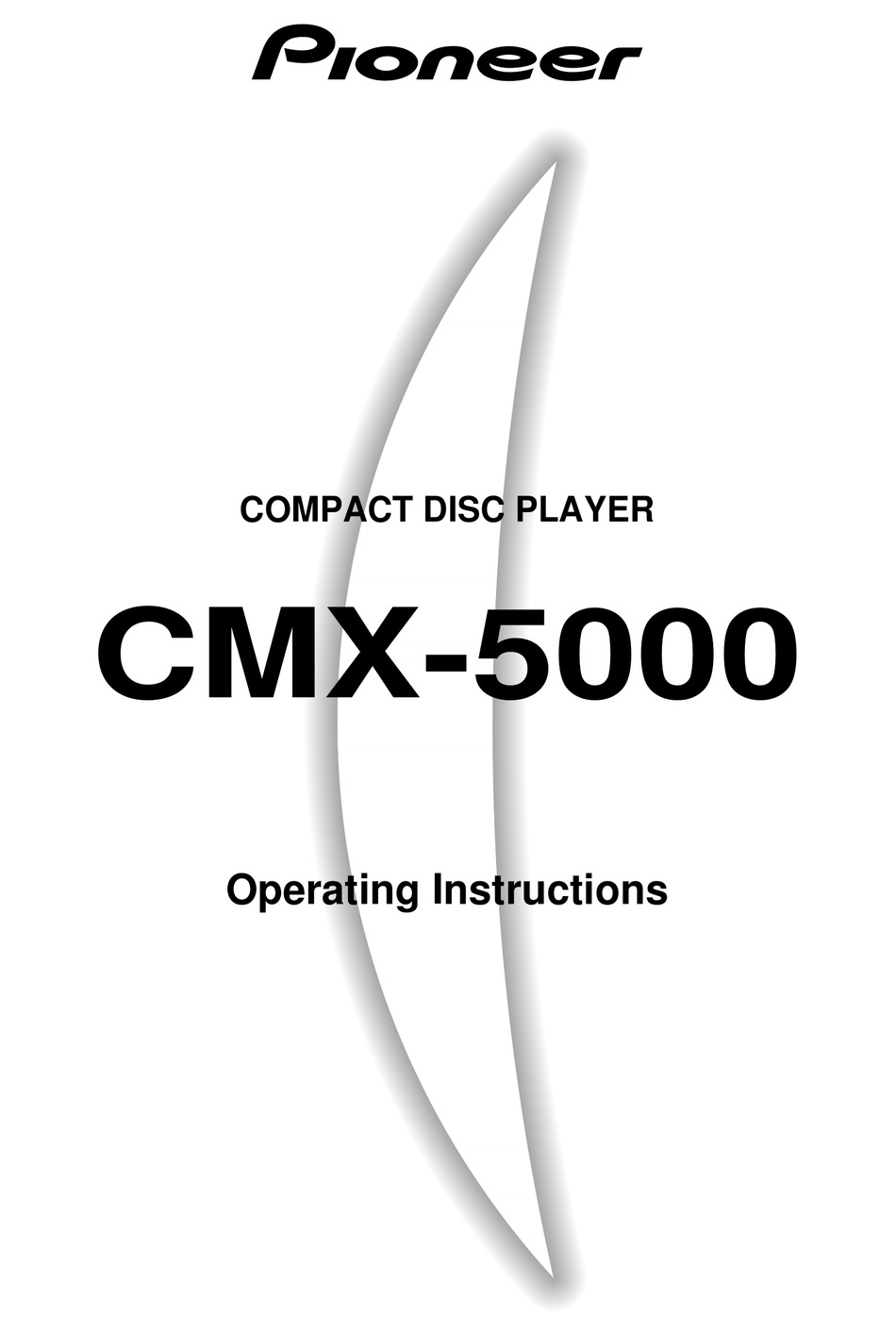 PIONEER CMX-5000 OPERATING INSTRUCTIONS MANUAL Pdf Download 