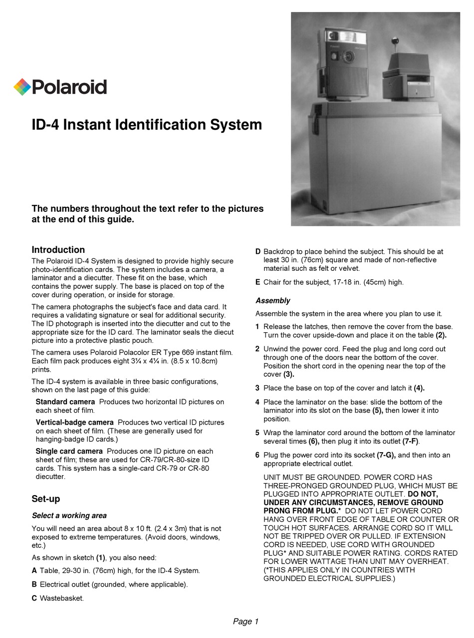 POLAROID ID-4 USER MANUAL Pdf Download | ManualsLib