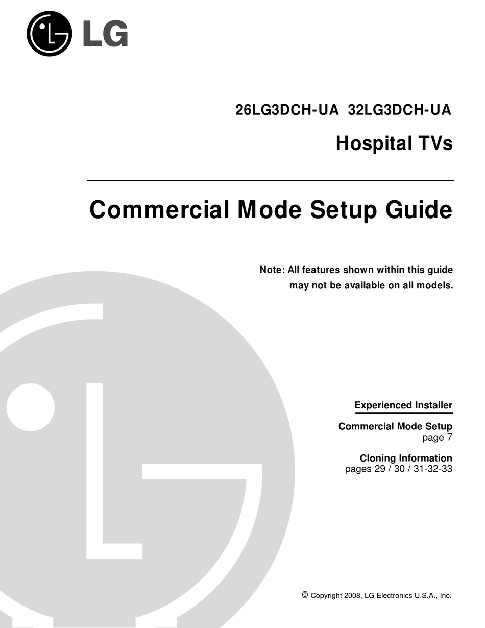 LG 26LG3DCH-UA SETUP MANUAL Pdf Download | ManualsLib