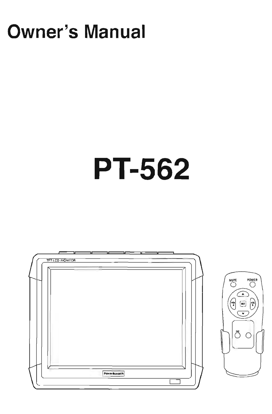 POWER ACOUSTIK PT-562 OWNER'S MANUAL Pdf Download | ManualsLib