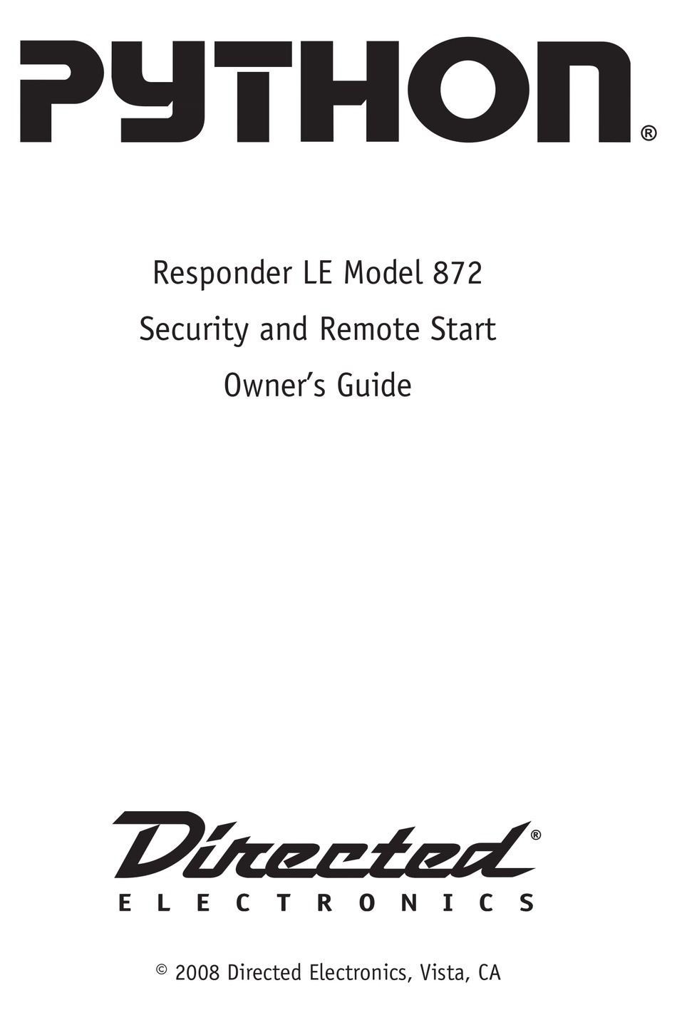 PYTHON 872 OWNER S MANUAL Pdf Download ManualsLib