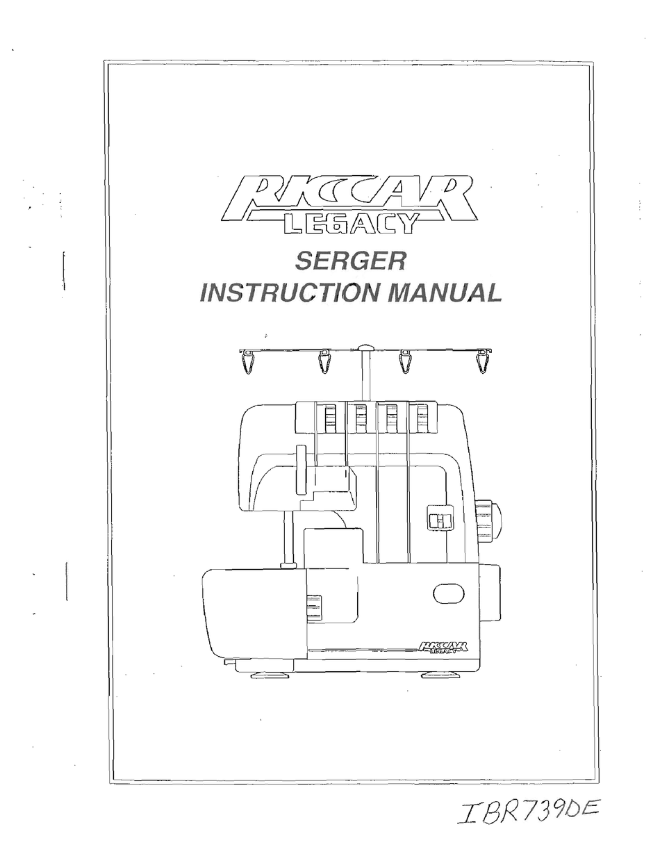 RICCAR 739DE SERGER INSTRUCTION MANUAL Pdf Download ManualsLib
