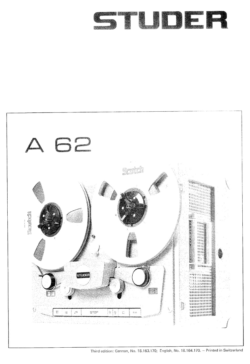 STUDER A700 SERVICE MANUAL Pdf Download