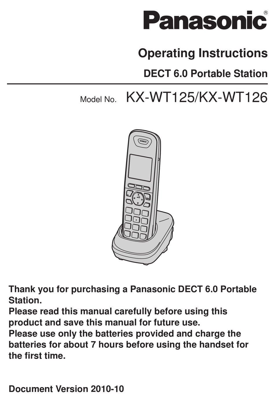 Panasonic KX-WT125 Business DECT Phone Background Noise Reduction Technology 